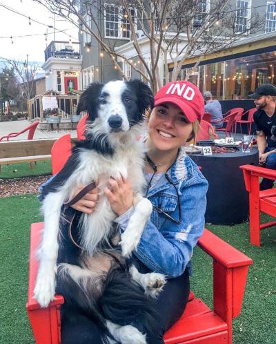 Parlour patio with dog