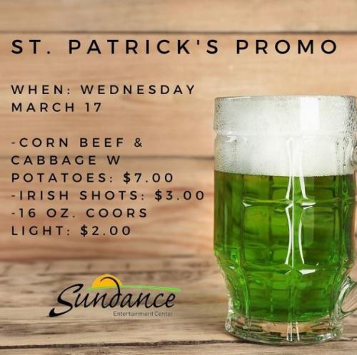 Sundance st. patrick's day specials