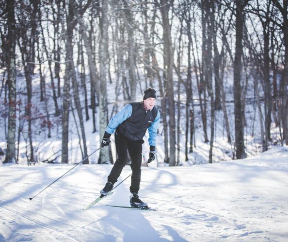 Skiing at Standing Rocks County Park