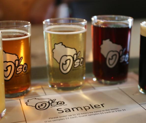 The sampler platter at O'so Brewing Company