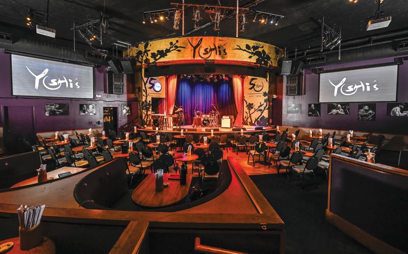 Yoshis in Oakland interior club with stage and seating for a perfect night in Oakland California