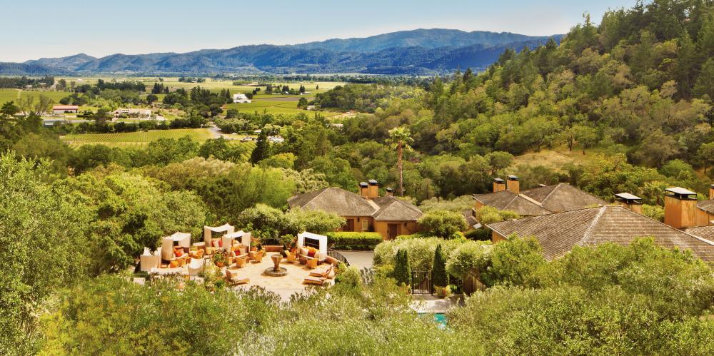 Auberge Resort with view of Napa Valley