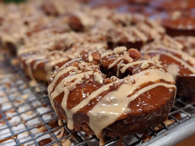 Gluten Free Bourbon Praline Donuts from Lucky 13 Donuts.