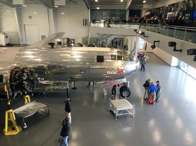 View of Doc the B-29 from the mezzanine level