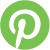 A green-and-white Pinterest social media icon.