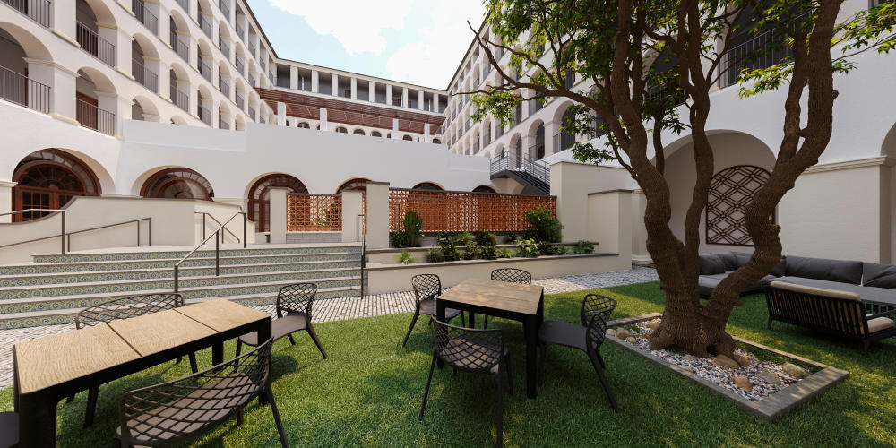 Outdoor Courtyard at DoubleTree by Hilton Hotel Austin