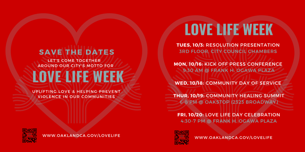 Oakland Love Life Week schedule