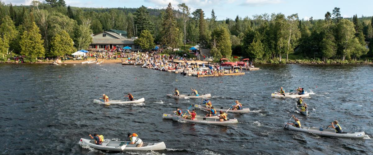 Annual Gunflint Trail Canoe Races - aerial - by John Thain