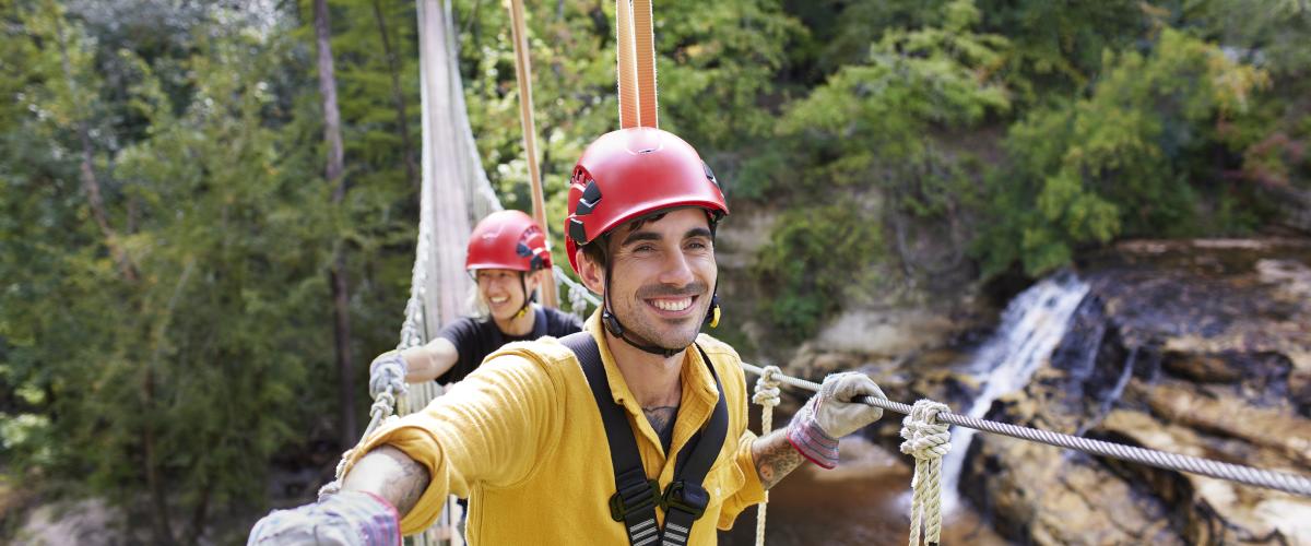 ZipQuest Bridge Waterfall