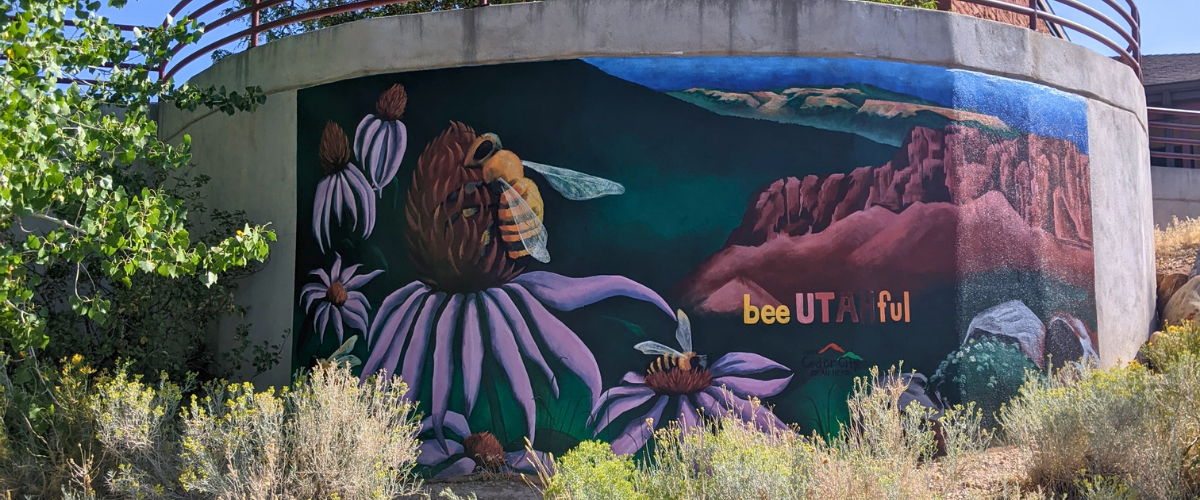 bee-UTAH-ful Mural - Visitor Center | Sized for Blog