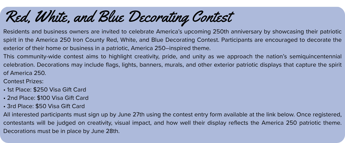 Red, White, and Blue Decorating Contest