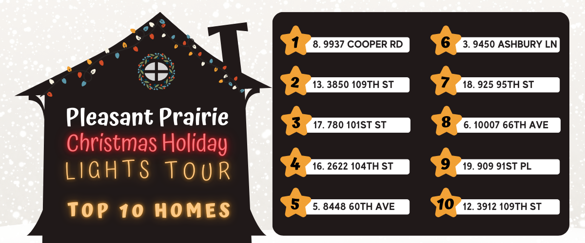 2024 Christmas Holiday Lights Tour Top 10 Graphic