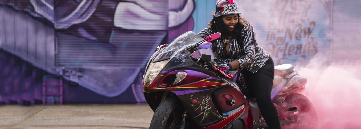 Caramel curves biker store