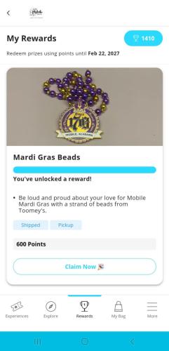 Mobile Trail Mix reward screenshot