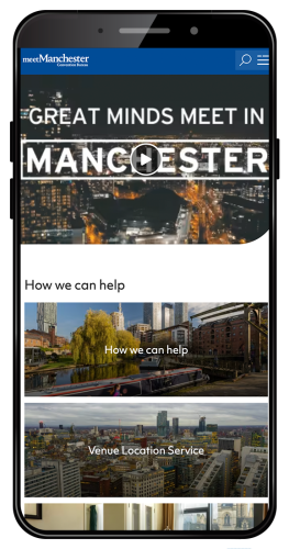 Meet in Manchester Website 2024 - Mobile Phone | Simpleview Inc.