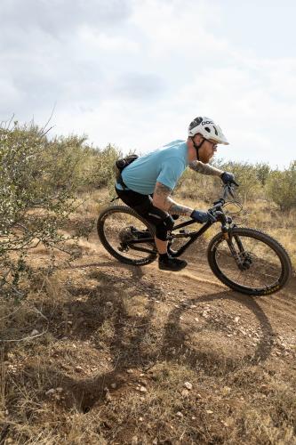 Hitting the Curve Mountain Biking Shadow