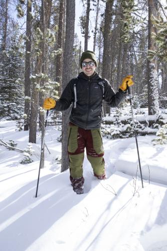 Snowshoeing in deep snowpack