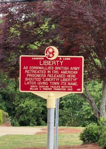 Image of 2026, America 250 plaque dedicated to how Liberty was named