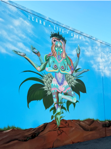 Gaia Mural at Mother Earth cannabis dispensary