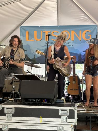 A band playing at the Lutsong Music Festival