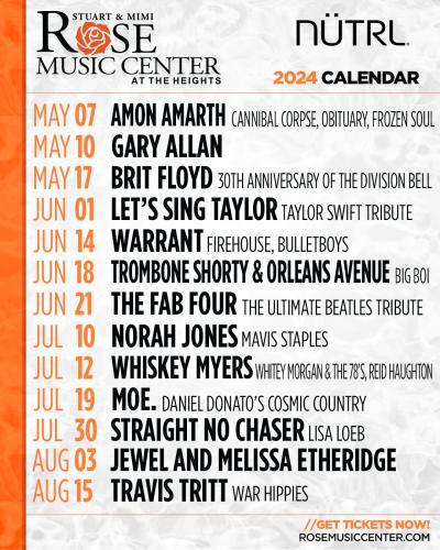 Rose Music Center Schedule 2024