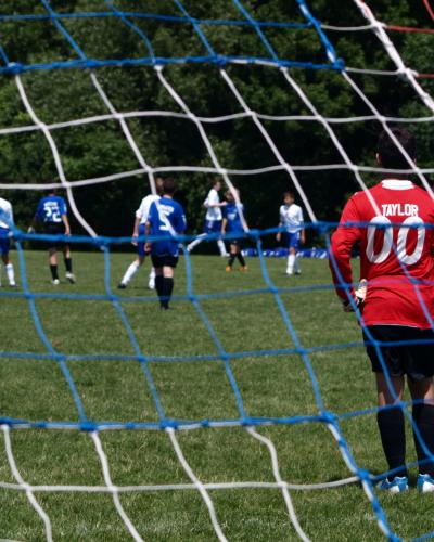 Youth soccer players on the field