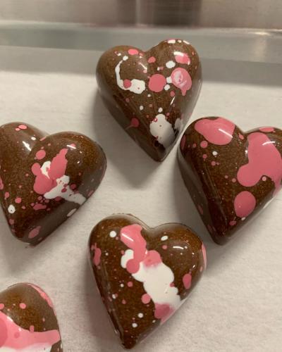 Heart-shaped chocolates