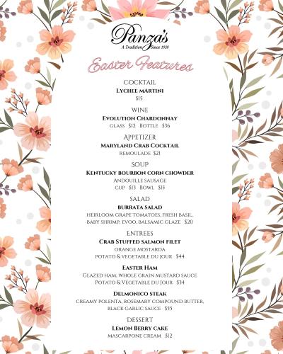 easter menu