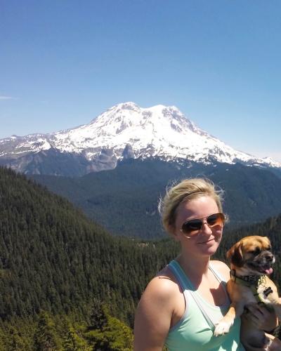Lisa and Cooper Hiking