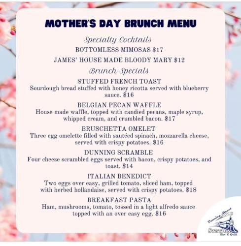 Dunning Street Mother's Day menu