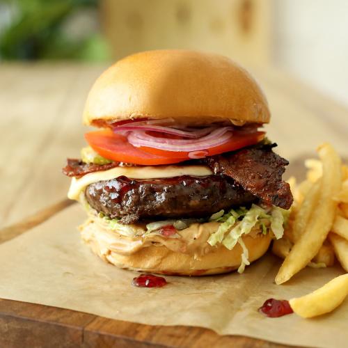PB&J Burger from Lazy Dog