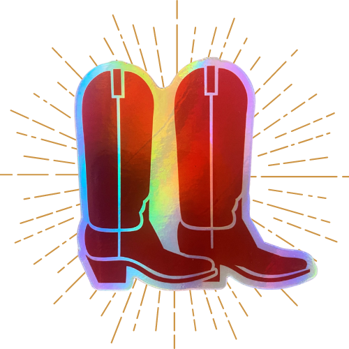holographic Amarillo boot sticker