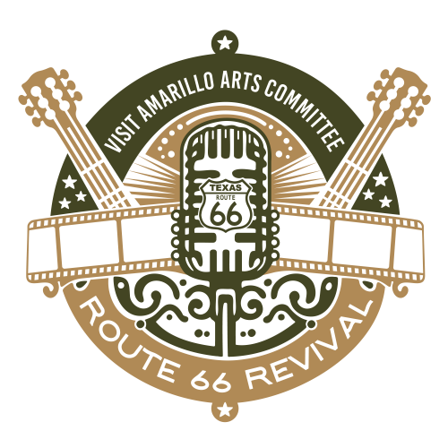 The logo reflects this retro flair: a circular design with “Route 66 Revival” centered alongside the iconic Route 66 shield. Decorative stars and vintage-style flourishes highlight elements of music, performance, and classic Americana. The monochromatic palette underscores the timeless look, evoking a bold yet nostalgic feel.
