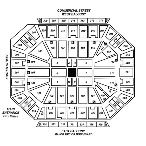 Center Stage / Wrestling Map - DCU Center