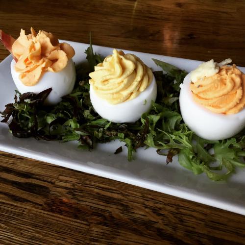 deviled eggs at South