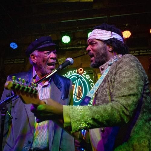 Lucious Spiller singing with Morgan Freeman