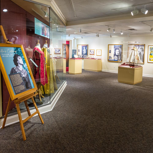 Ava Gardner Museum small case exhibits in Smithfield, NC.