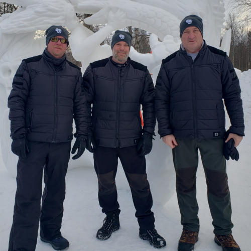 Photo of the members of the Winterfest 2026 sculpting Team Wisconsin 3.