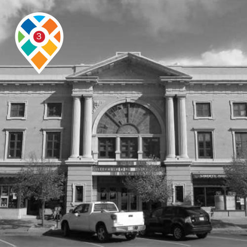 Black and white photo of Liberty Hall, Lawrence, KS