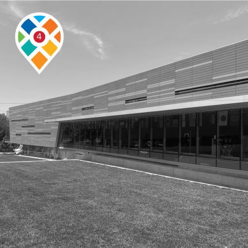 Black and white photo of Lawrence Public Library, Lawrence, KS