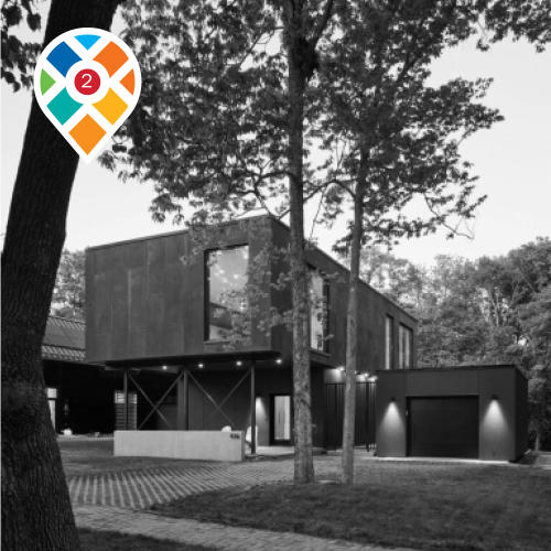 Black and white photo of 436 Indiana St. house