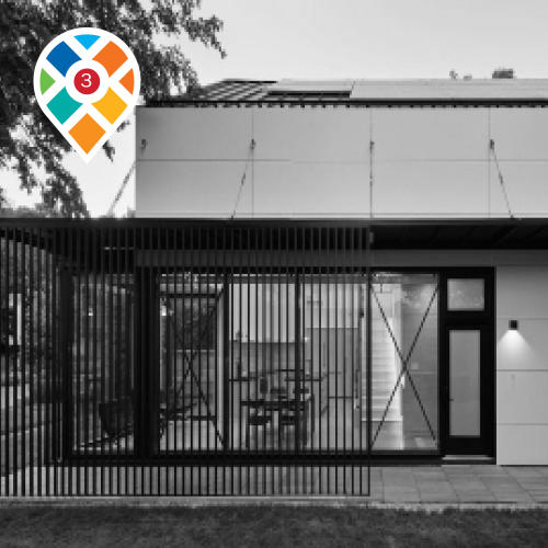 Black and white photo of 1040 New York Street house