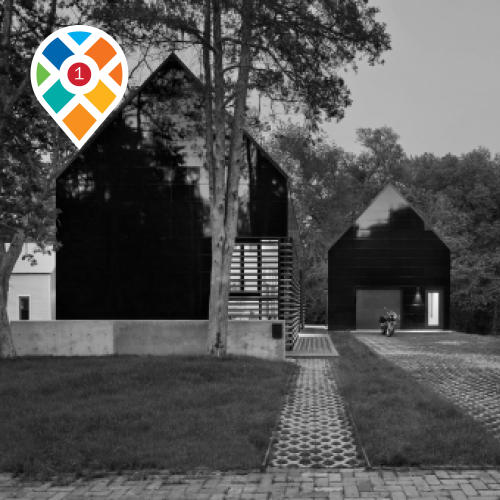 Black and white photo of Pinkney Neighborhood House at 432 Indiana Street.