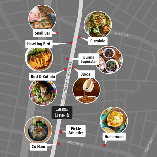 Restaurants along LINE 6