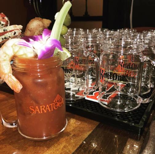Pig N' Whistle Bloody Mary in a Saratoga mug