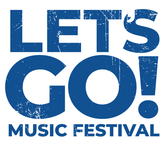 Let's Go Music Festival in bold blue lettering