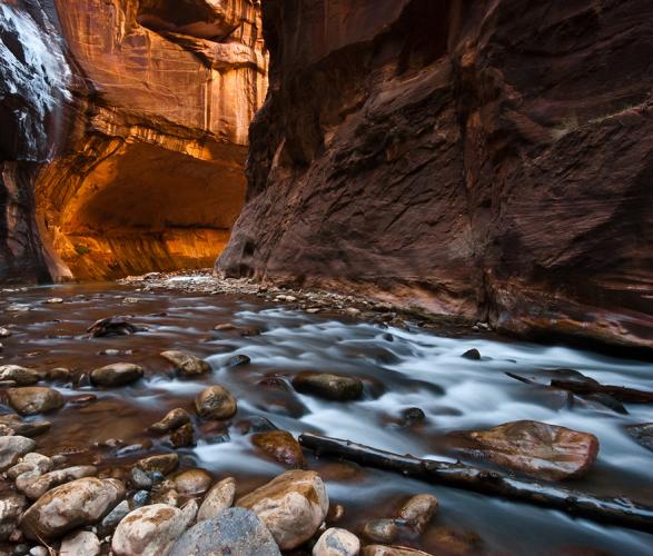 View of The Narrows in Zion National Park in Utah