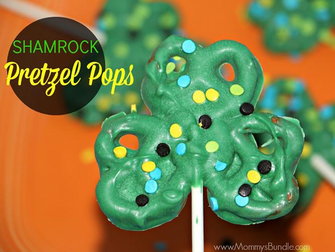 Shamrock Pretzel Pops.