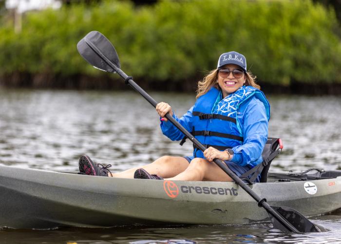 Mom and Child Kayaking