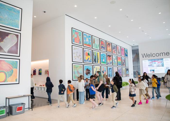 School groups line up to tour the Tampa Museum of Art
